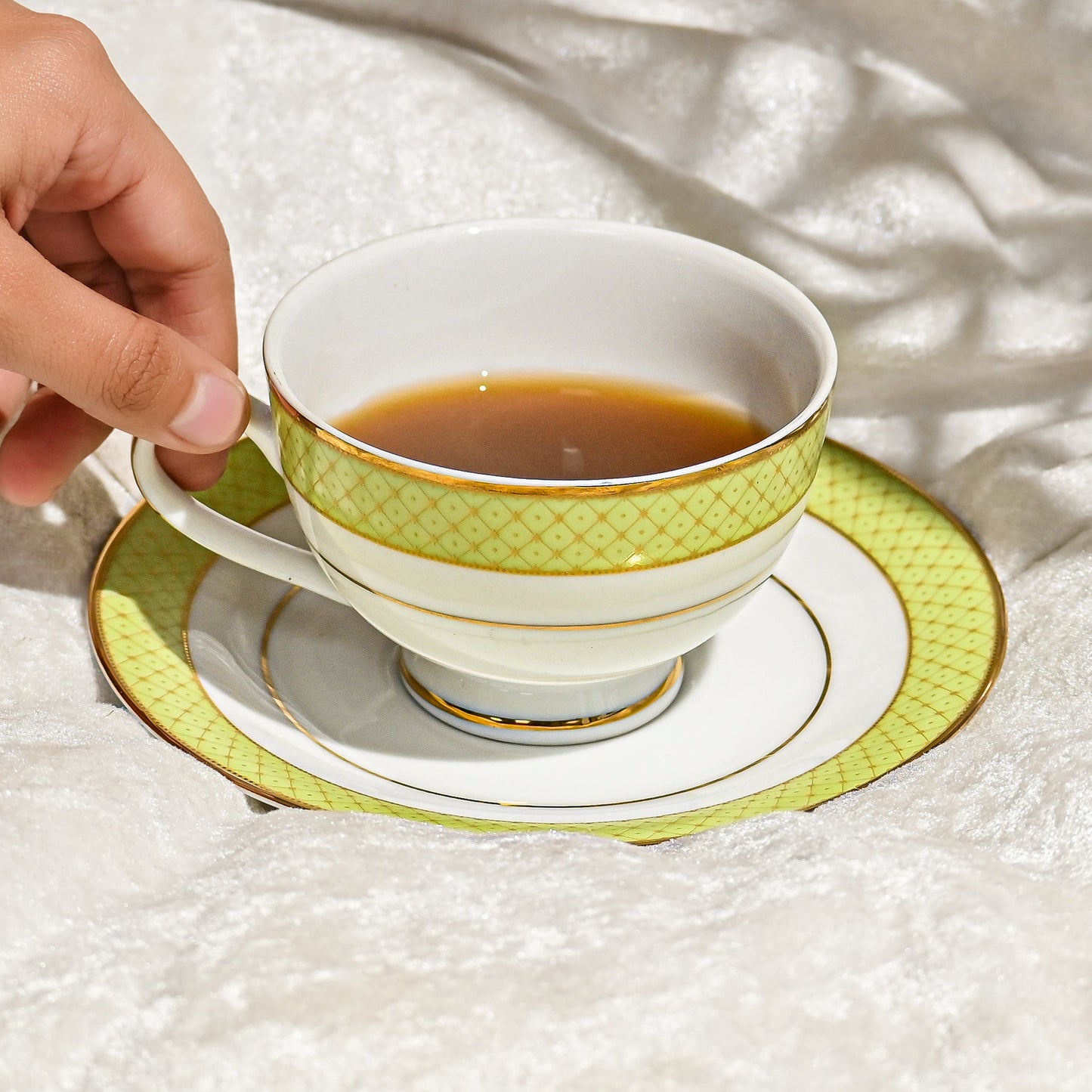 Tea Cup & Saucer 12pc | Green | Princely ICHKAN by Day To Day