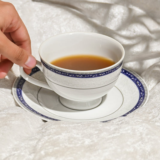 Dankotuwa Sri Lanka Tea Cup & Saucer 12pc | Blue | Dinole ICHKAN