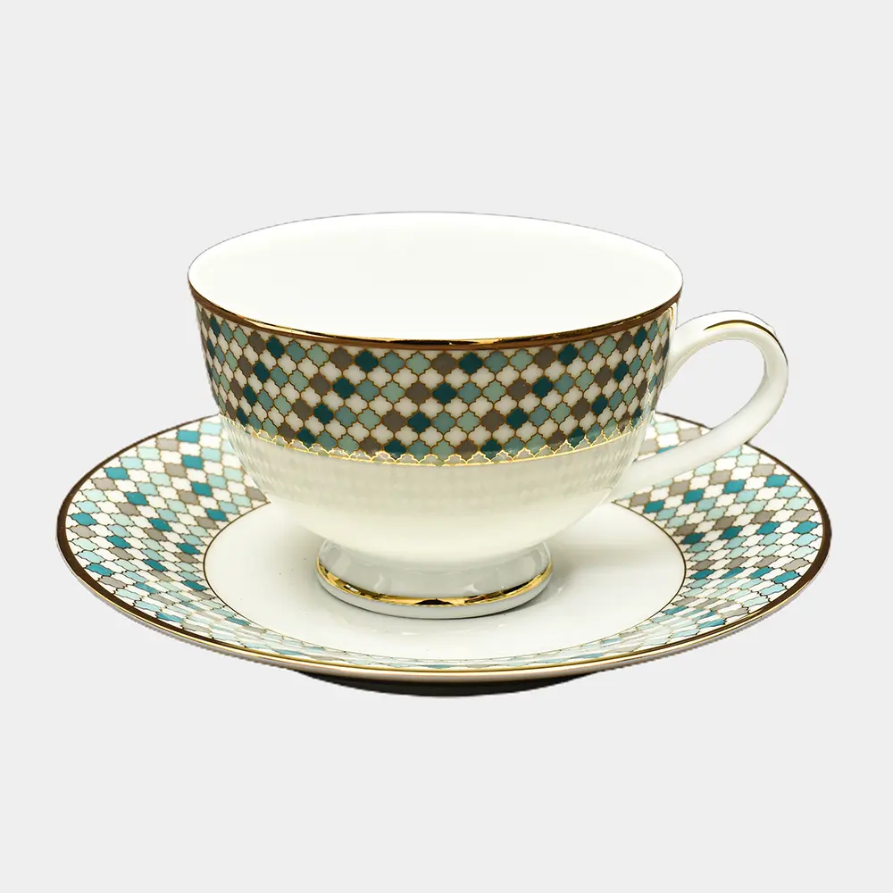Tea Cup & Saucer 6pc | Teal | Christolite ICHKAN