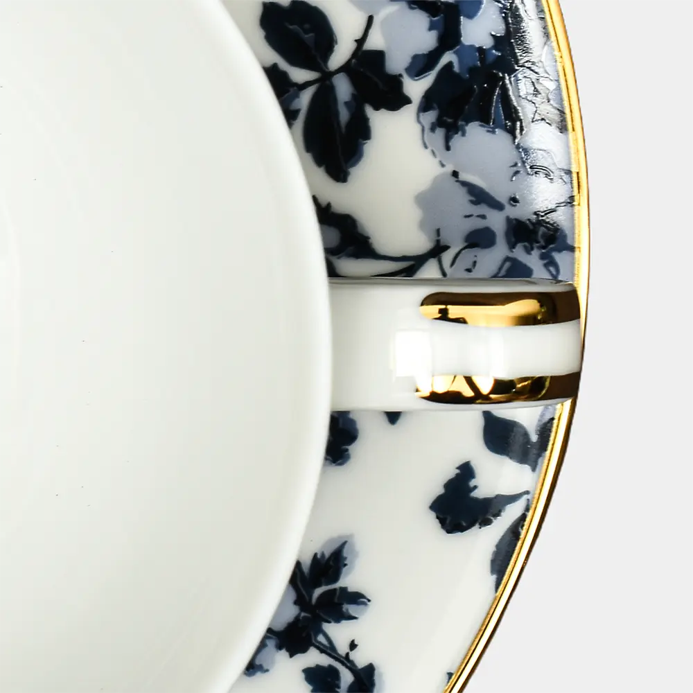 Tea Cup & Saucer 6pc | Blue | Zeneta Leaves ICHKAN