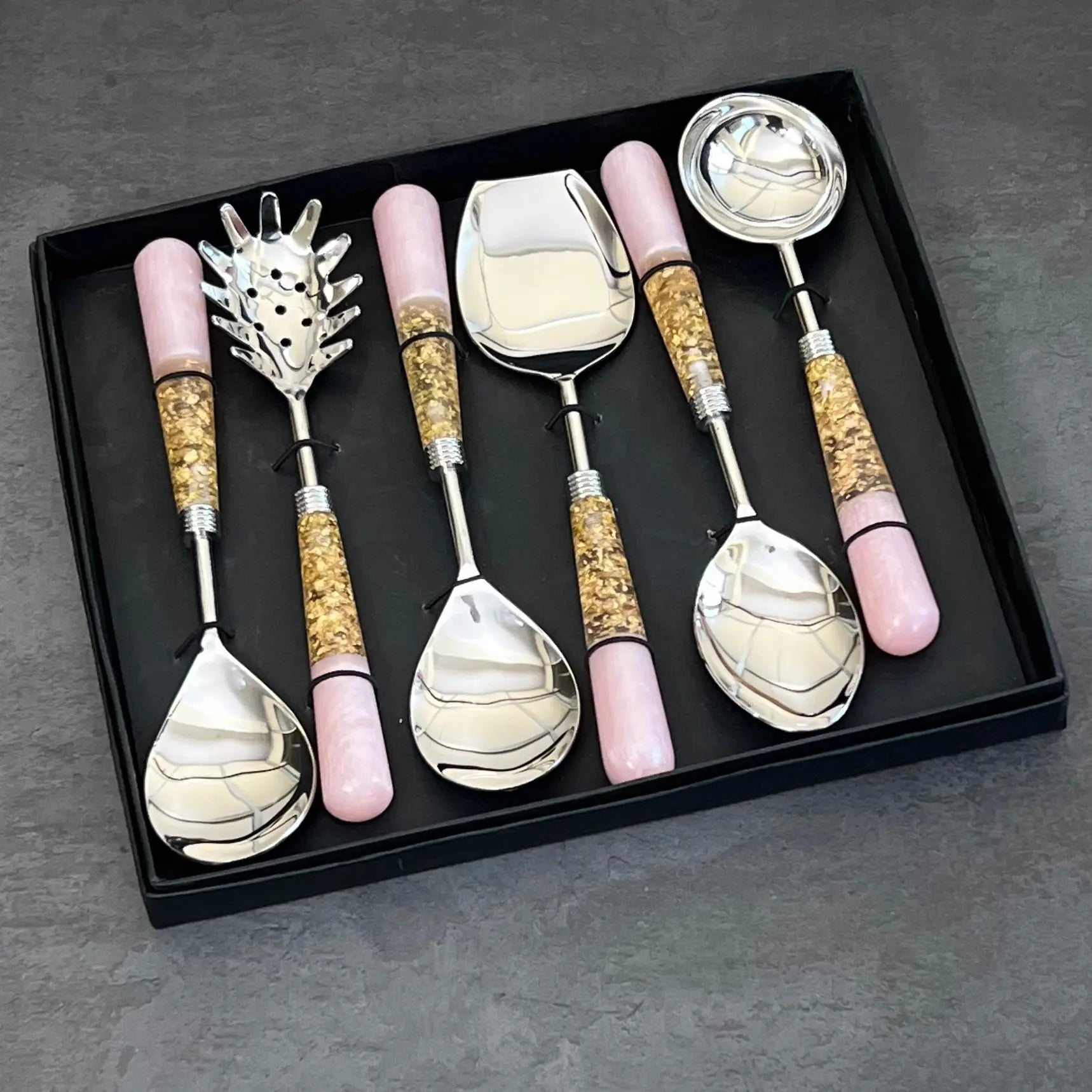 Pink marble - Serving Spoon Set Ichkan