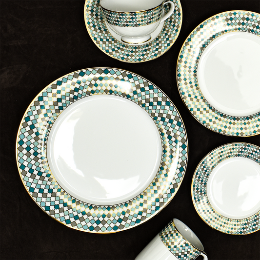 39 pc Dinner set | Teal | Christolite ICHKAN