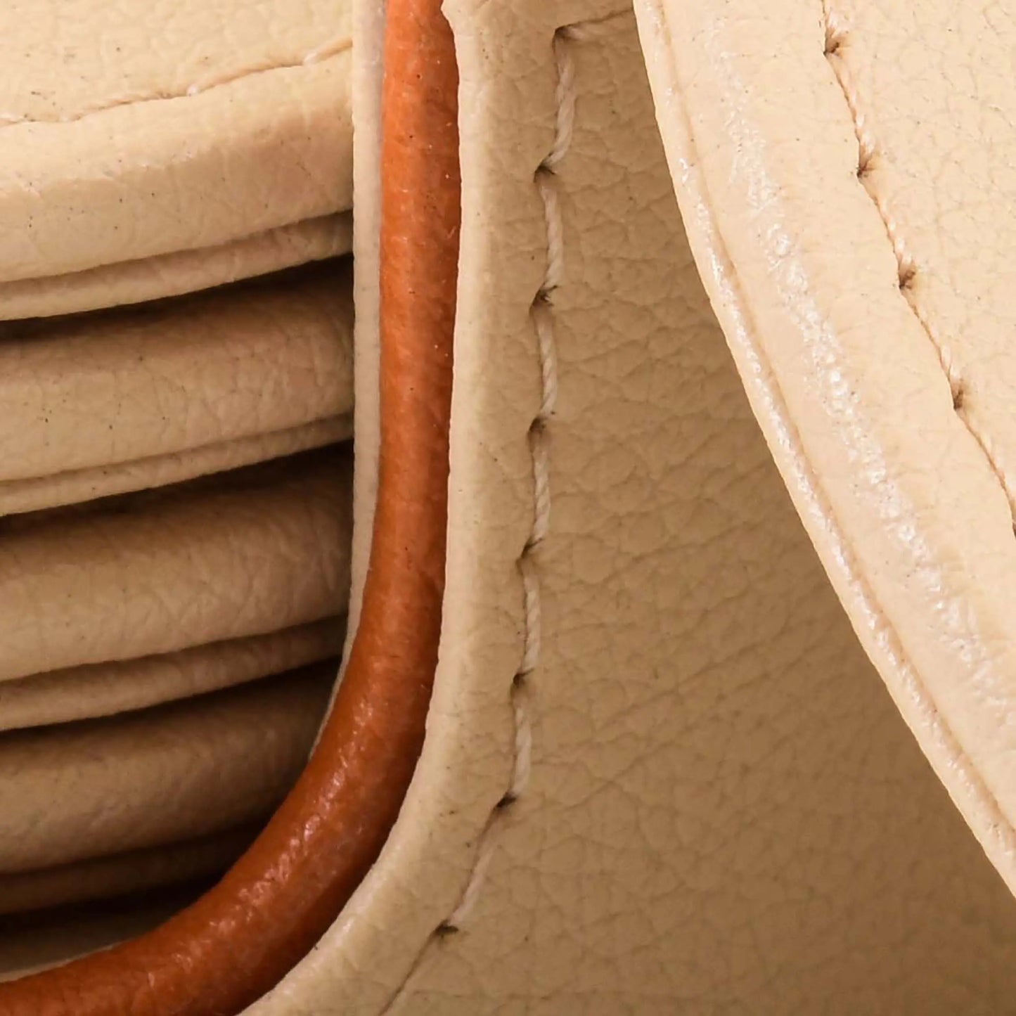 Leatherette Round Coasters Set of 6 | Beige | Axis 2.0 ICHKAN