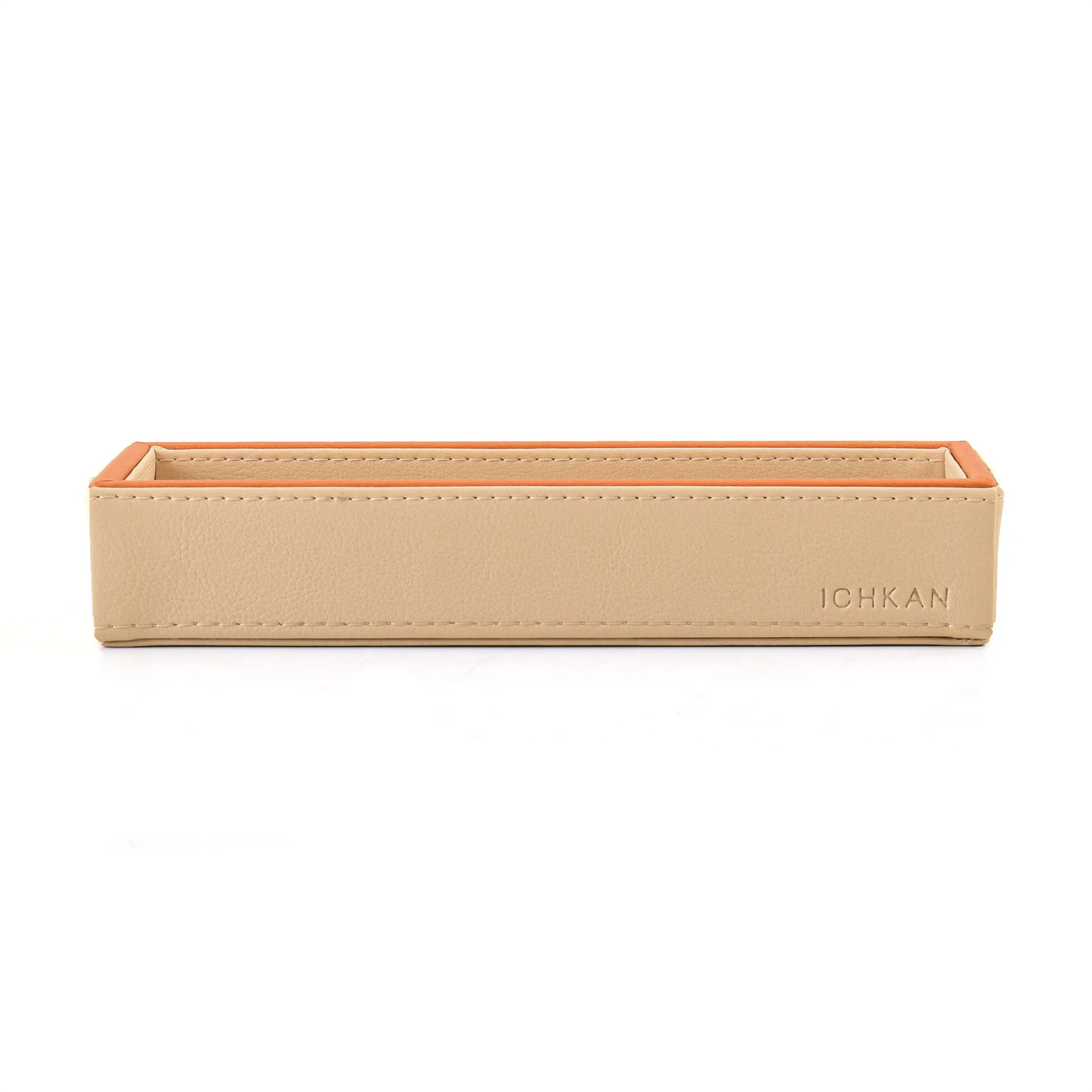 Leatherette Rectangle Long Cutlery Tray | Beige | Axis 2.0 ICHKAN