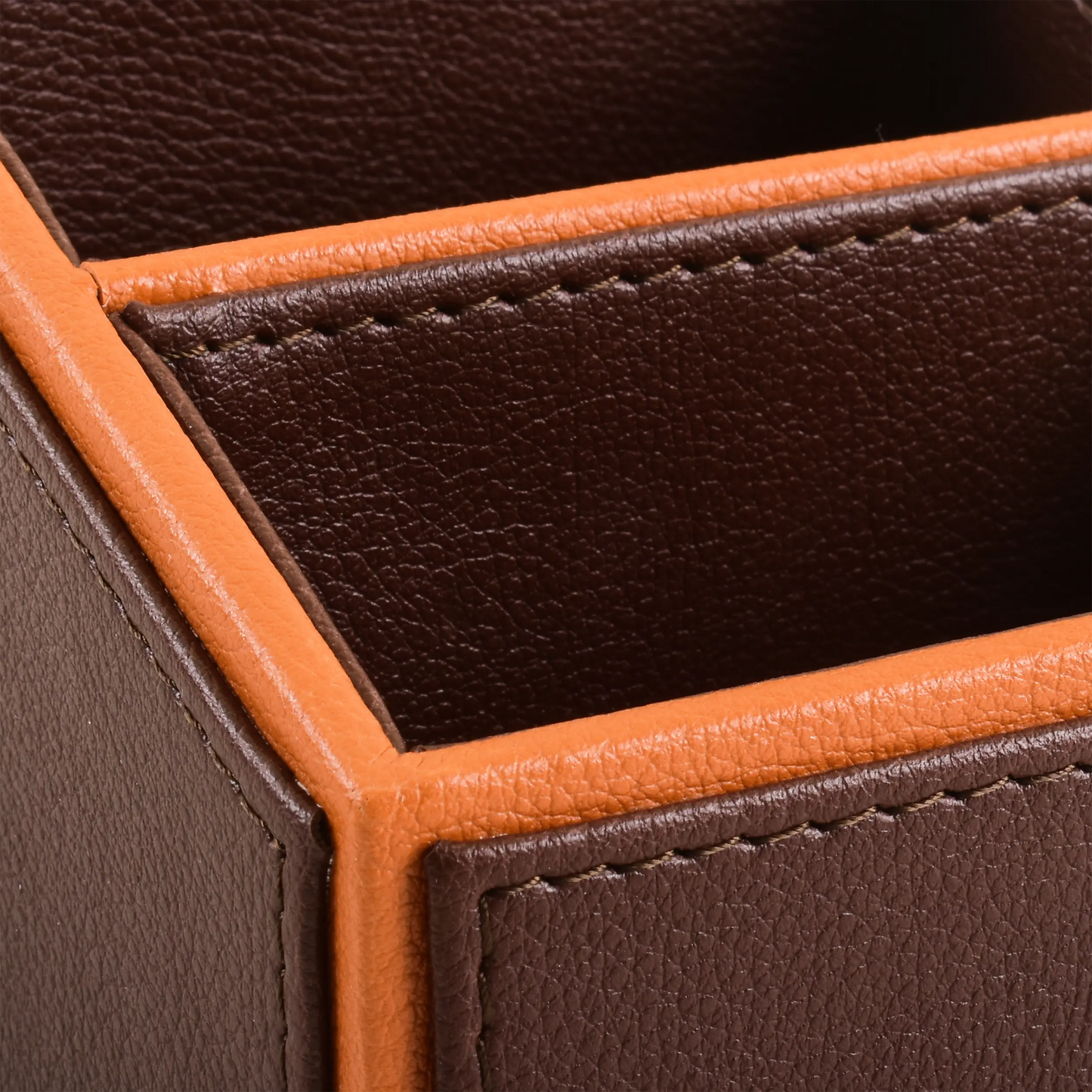 Leatherette Desk/Remote Organiser | Dark Brown | Axis 2.0 ICHKAN