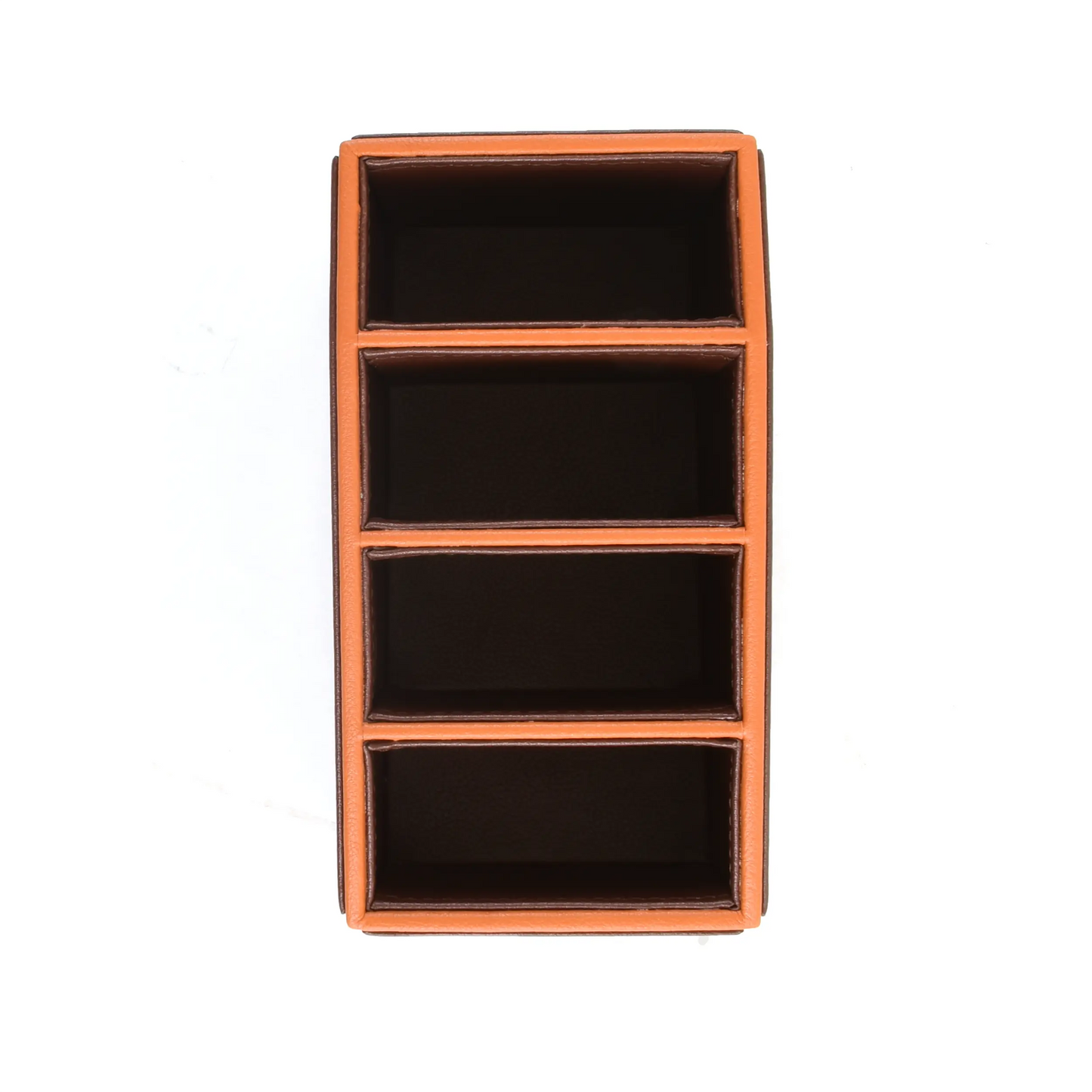 Leatherette Desk/Remote Organiser | Dark Brown | Axis 2.0 ICHKAN