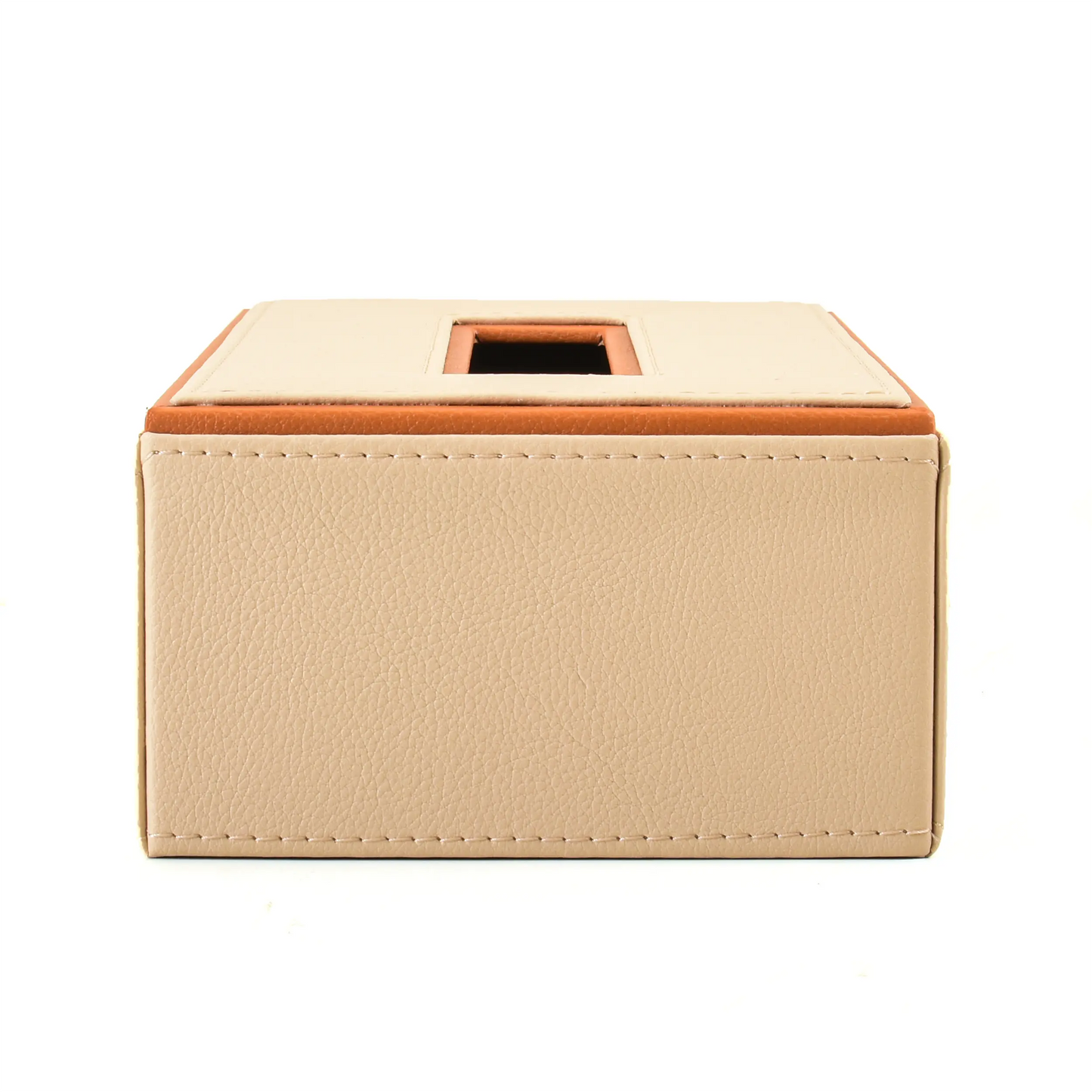Leatherette Rectangle Tissue Box Holder | Beige | Axis 2.0 ICHKAN