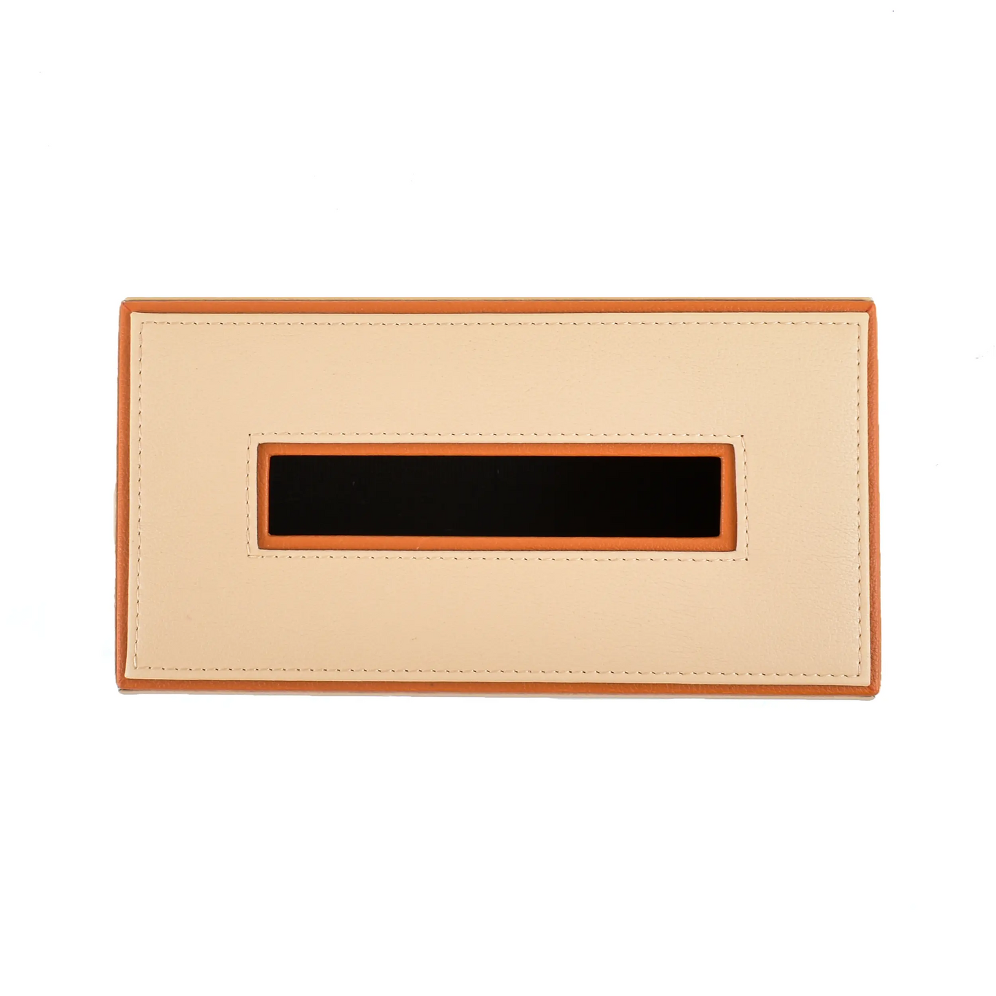 Leatherette Rectangle Tissue Box Holder | Beige | Axis 2.0 ICHKAN