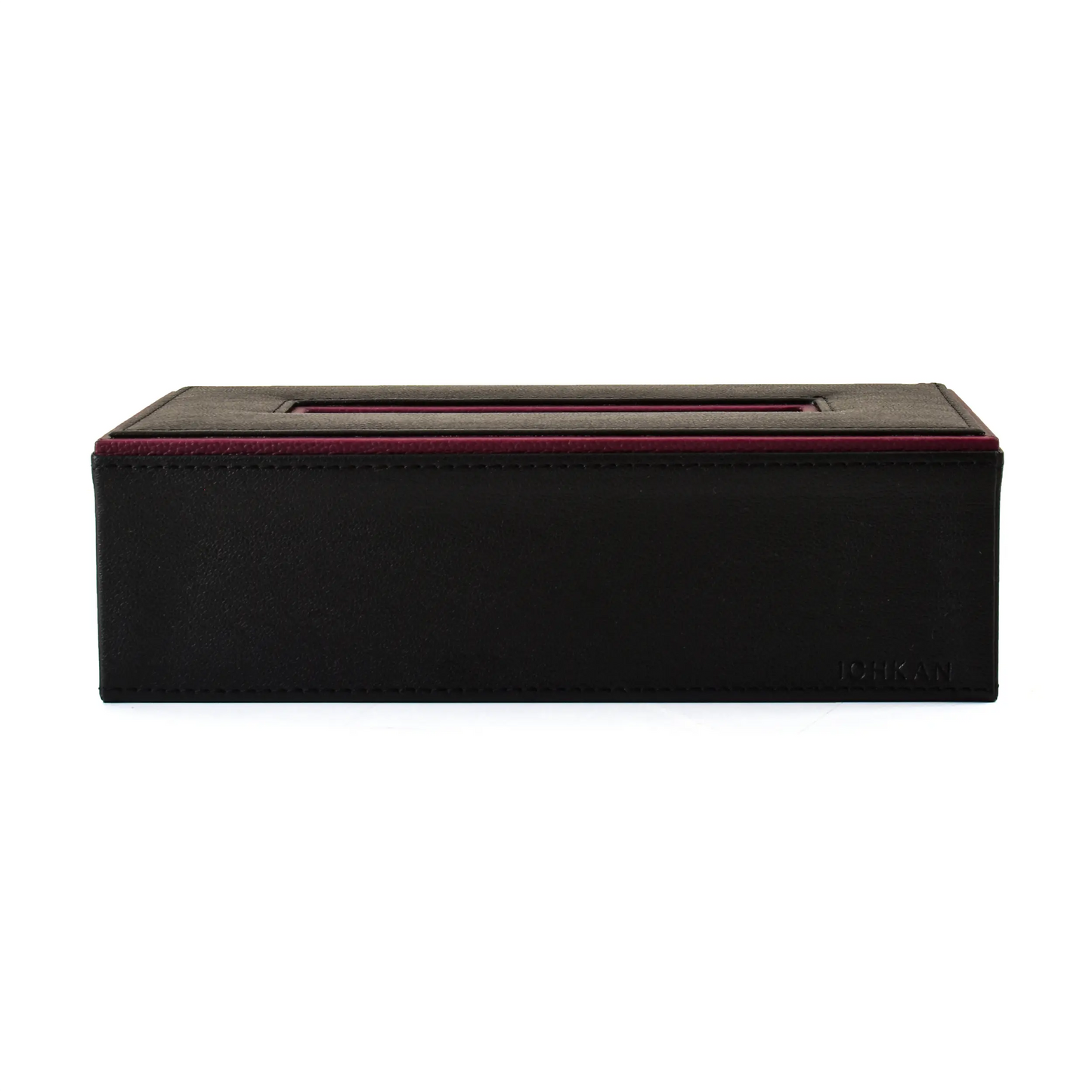 Leatherette Rectangle Tissue Box Holder | Black | Axis 2.0 ICHKAN