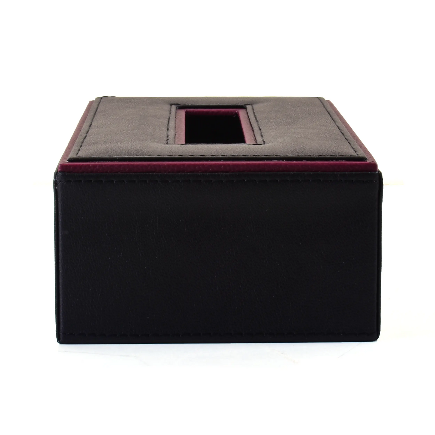 Leatherette Rectangle Tissue Box Holder | Black | Axis 2.0 ICHKAN