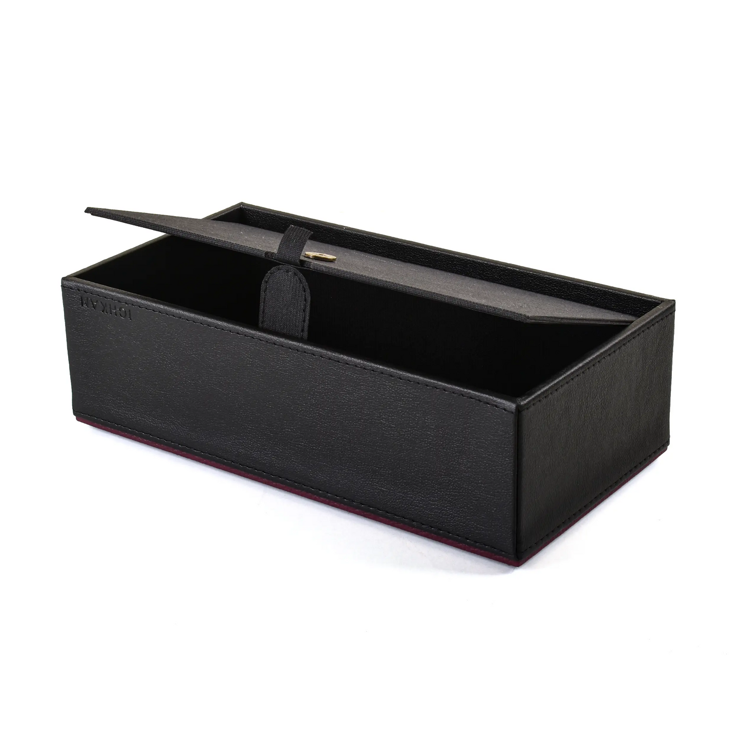 Leatherette Rectangle Tissue Box Holder | Black | Axis 2.0 ICHKAN