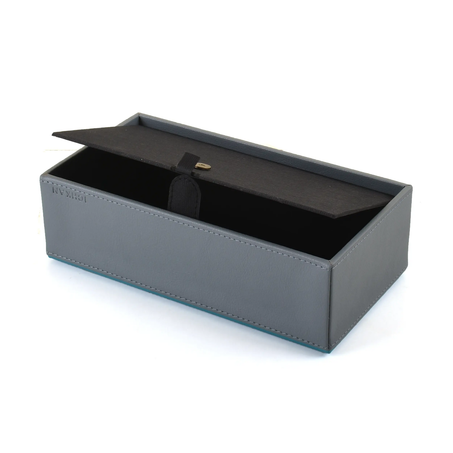 Leatherette Rectangle Tissue Box Holder | Grey | Axis 2.0 ICHKAN