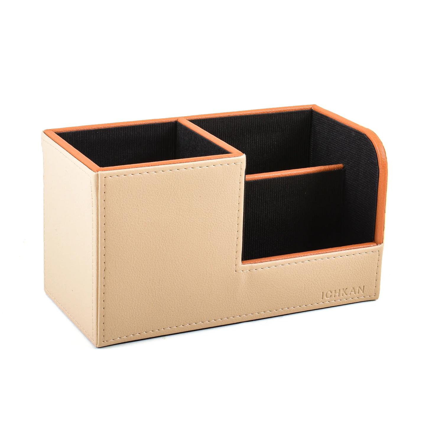Leatherette Remote/Stationery Holder | Beige | Axis 2.0 ICHKAN