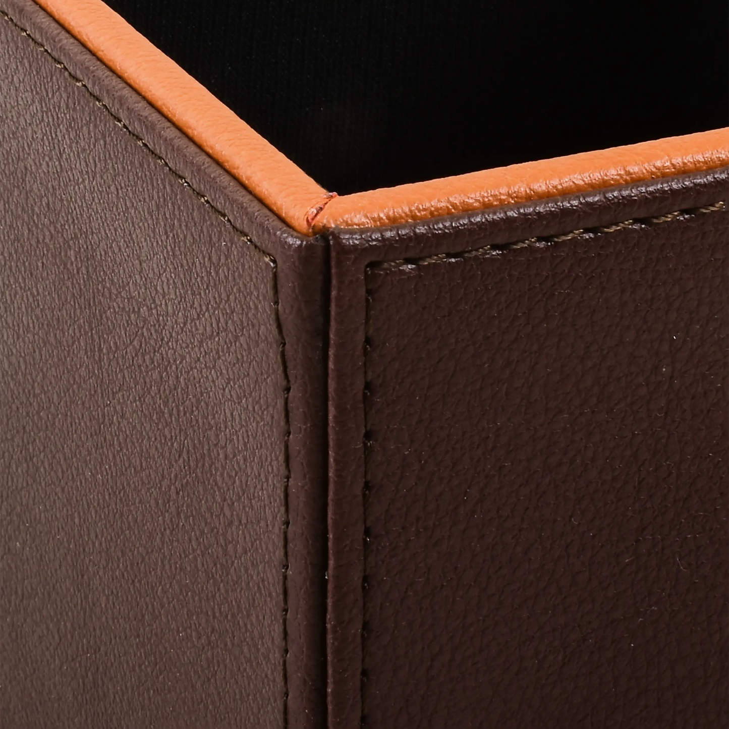 Leatherette Remote/Stationery Holder | Dark Brown | Axis 2.0 ICHKAN