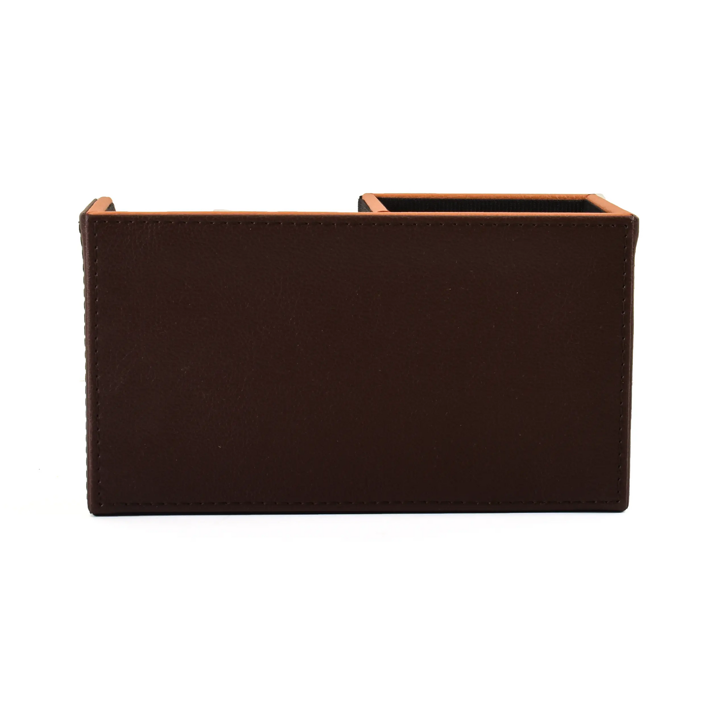Leatherette Remote/Stationery Holder | Dark Brown | Axis 2.0 ICHKAN