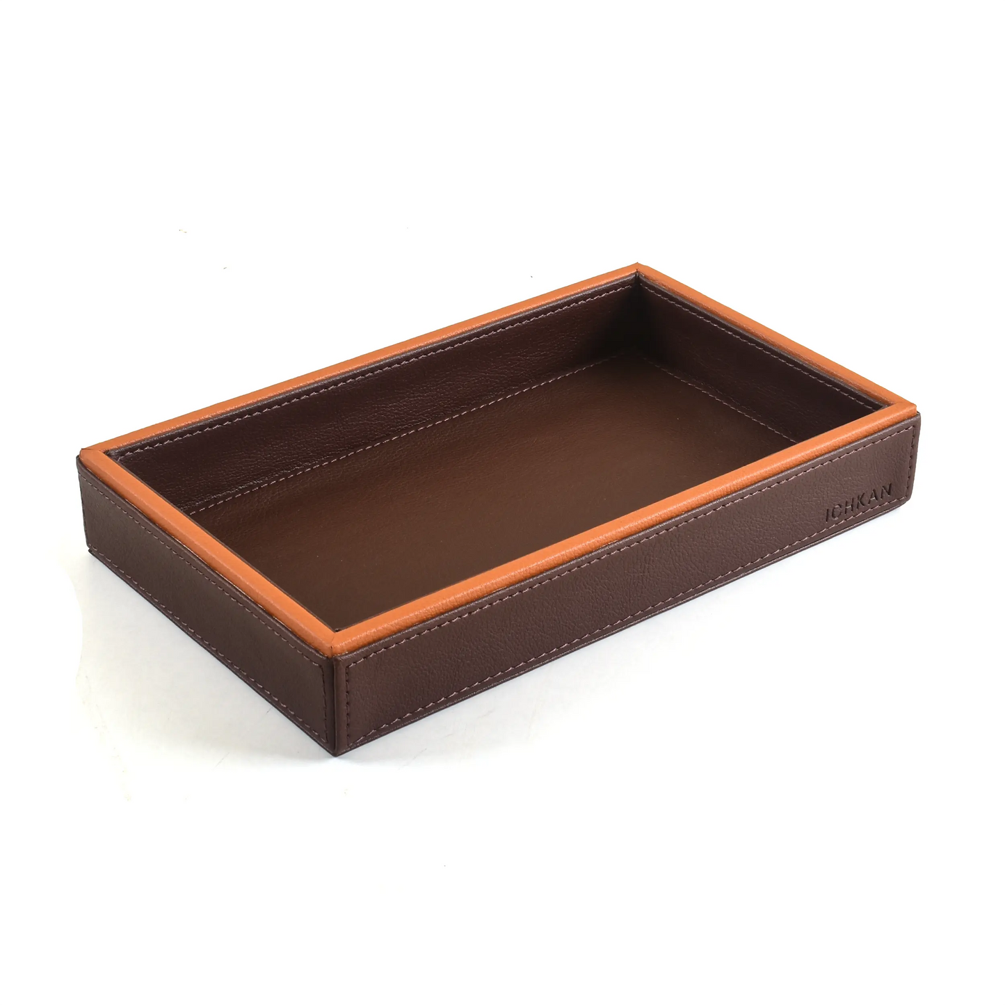 Leatherette Towel/Vanity Tray | Dark Brown | Axis 2.0 ICHKAN