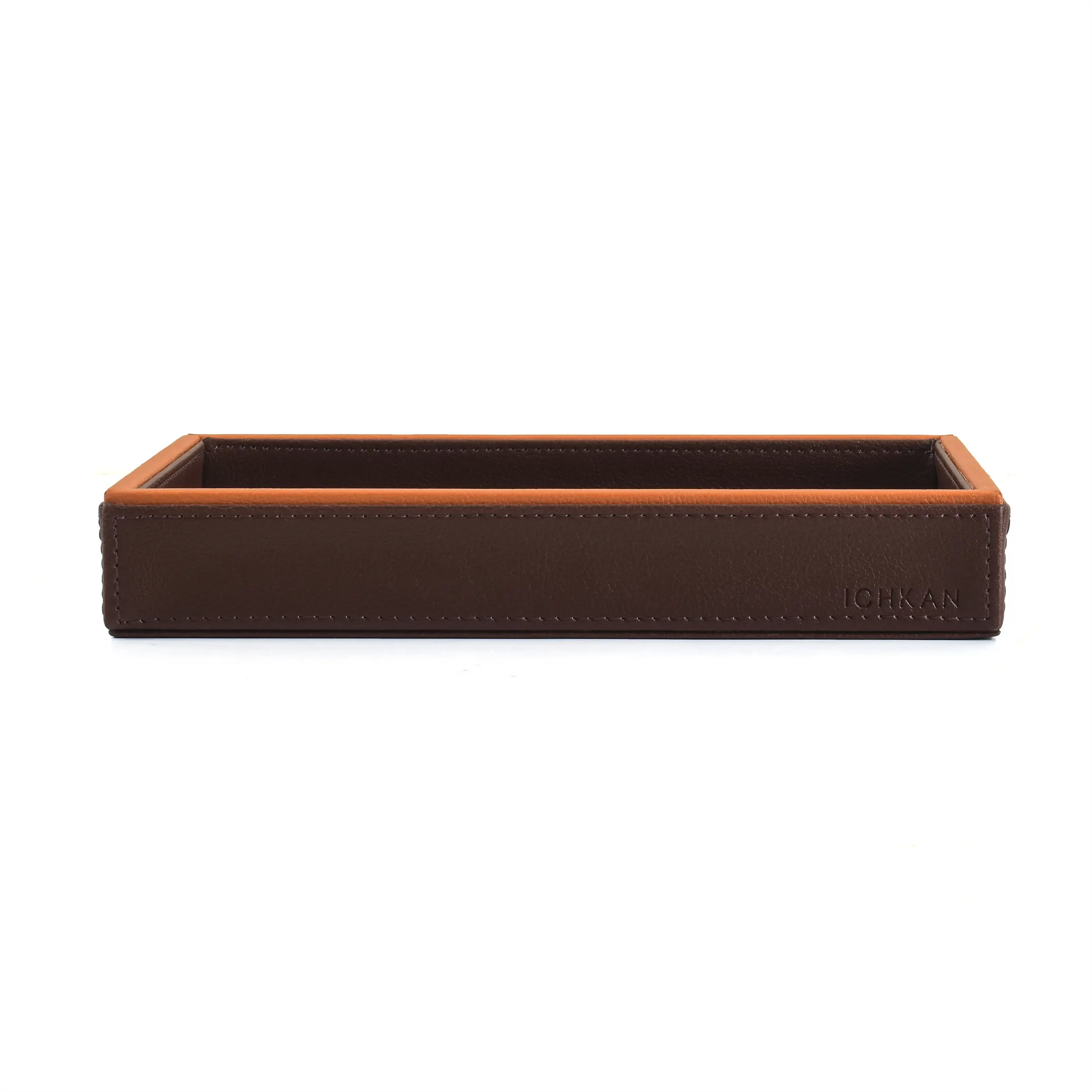 Leatherette Towel/Vanity Tray | Dark Brown | Axis 2.0 ICHKAN