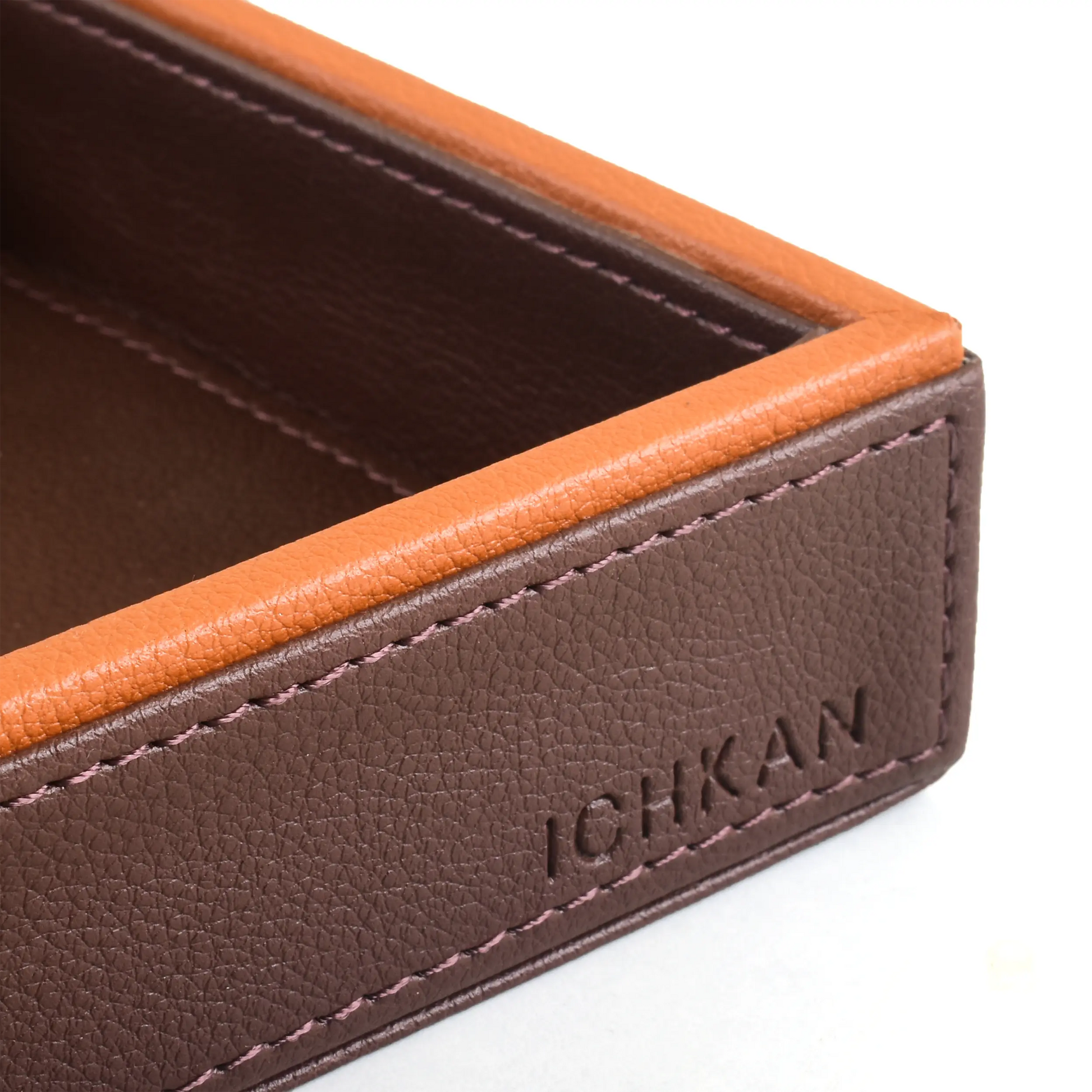 Leatherette Towel/Vanity Tray | Dark Brown | Axis 2.0 ICHKAN
