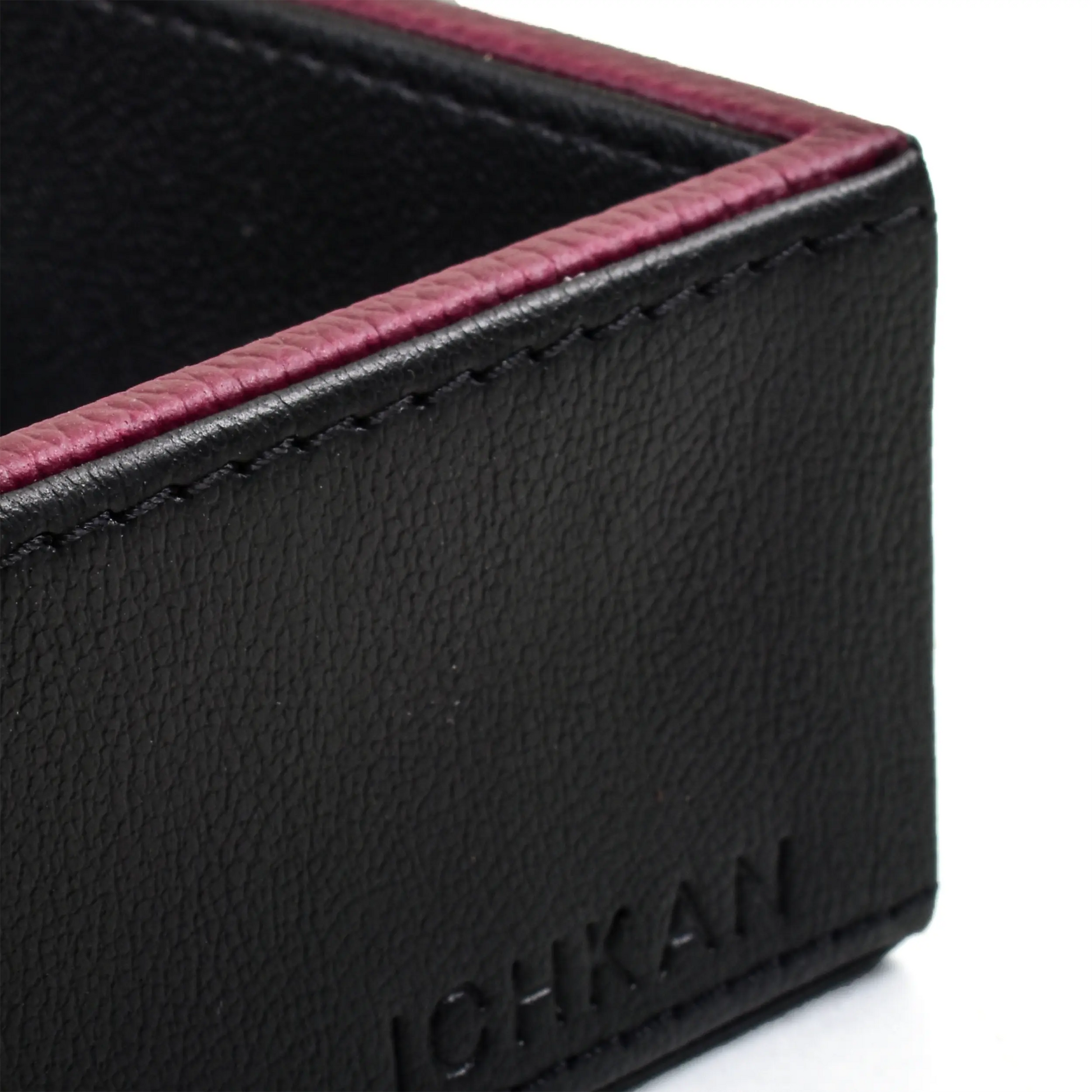 Leatherette Rectangle Serving Tray Large | Black | Axis 2.0 ICHKAN