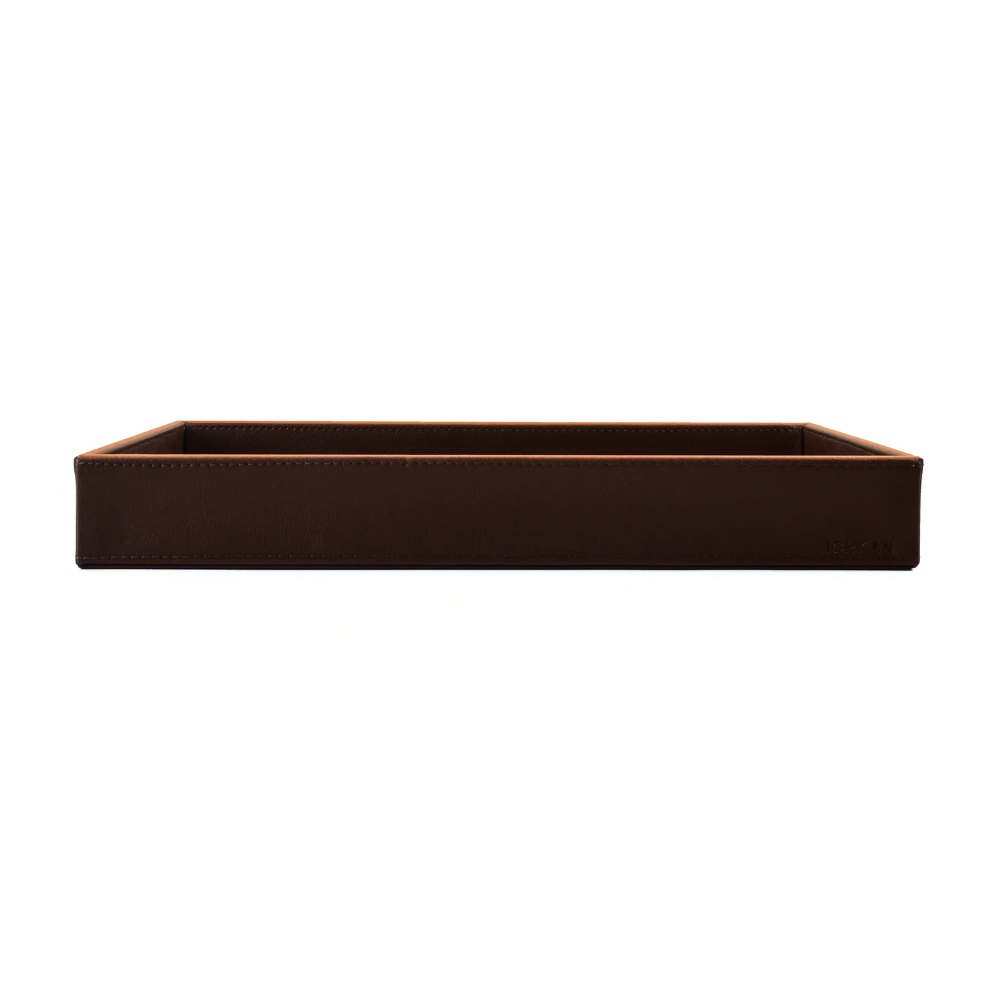 Leatherette Rectangle Serving Tray Large | Dark Brown | Axis 2.0 ICHKAN