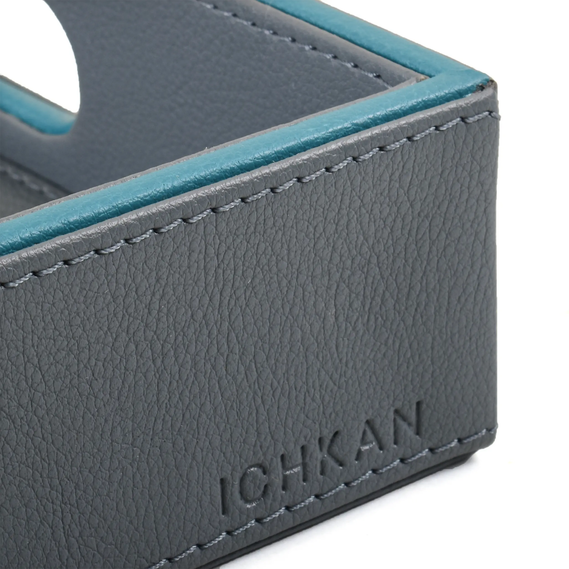 Leatherette Rectangle Serving Tray Large | Grey | Axis 2.0 ICHKAN