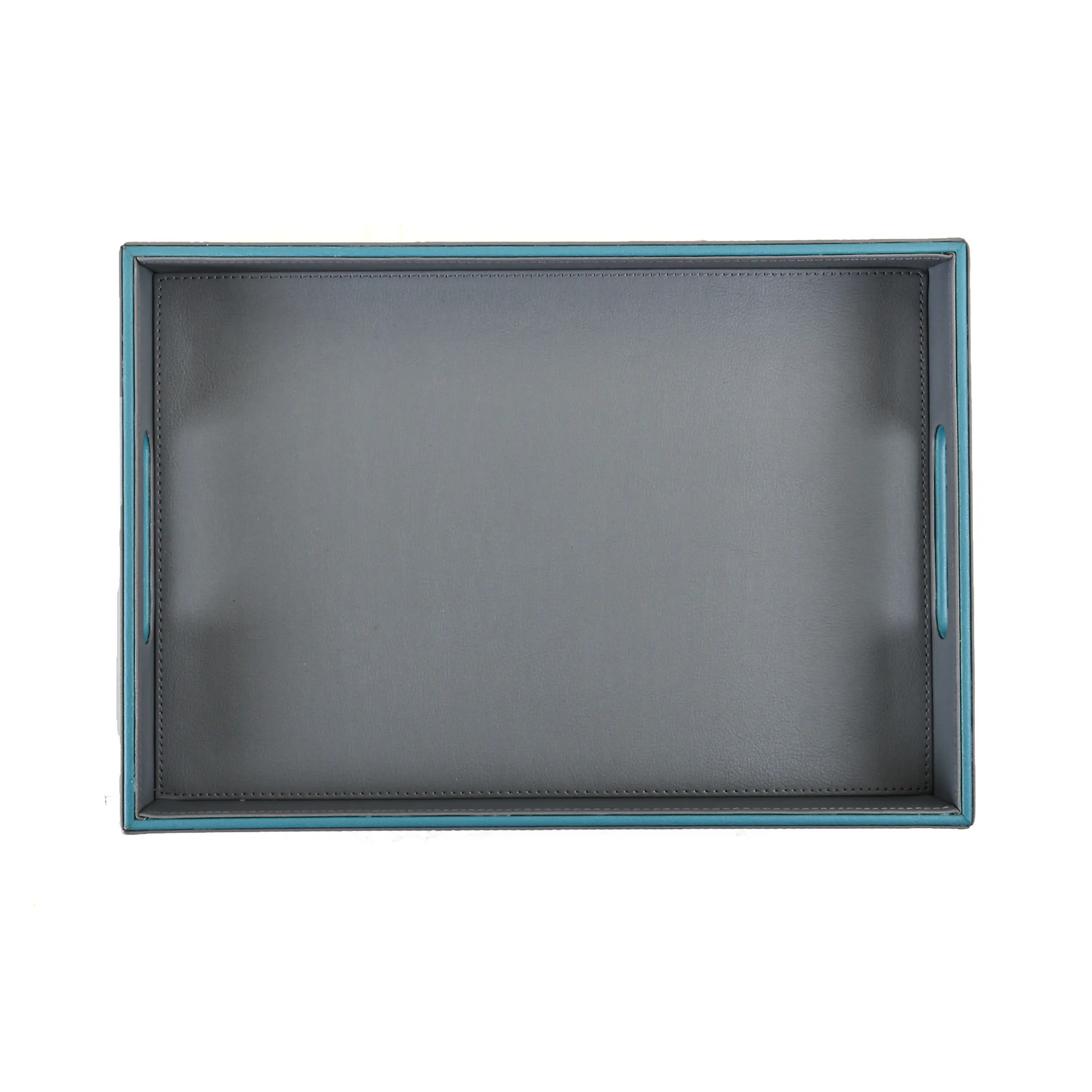 Leatherette Rectangle Serving Tray Large | Grey | Axis 2.0 ICHKAN