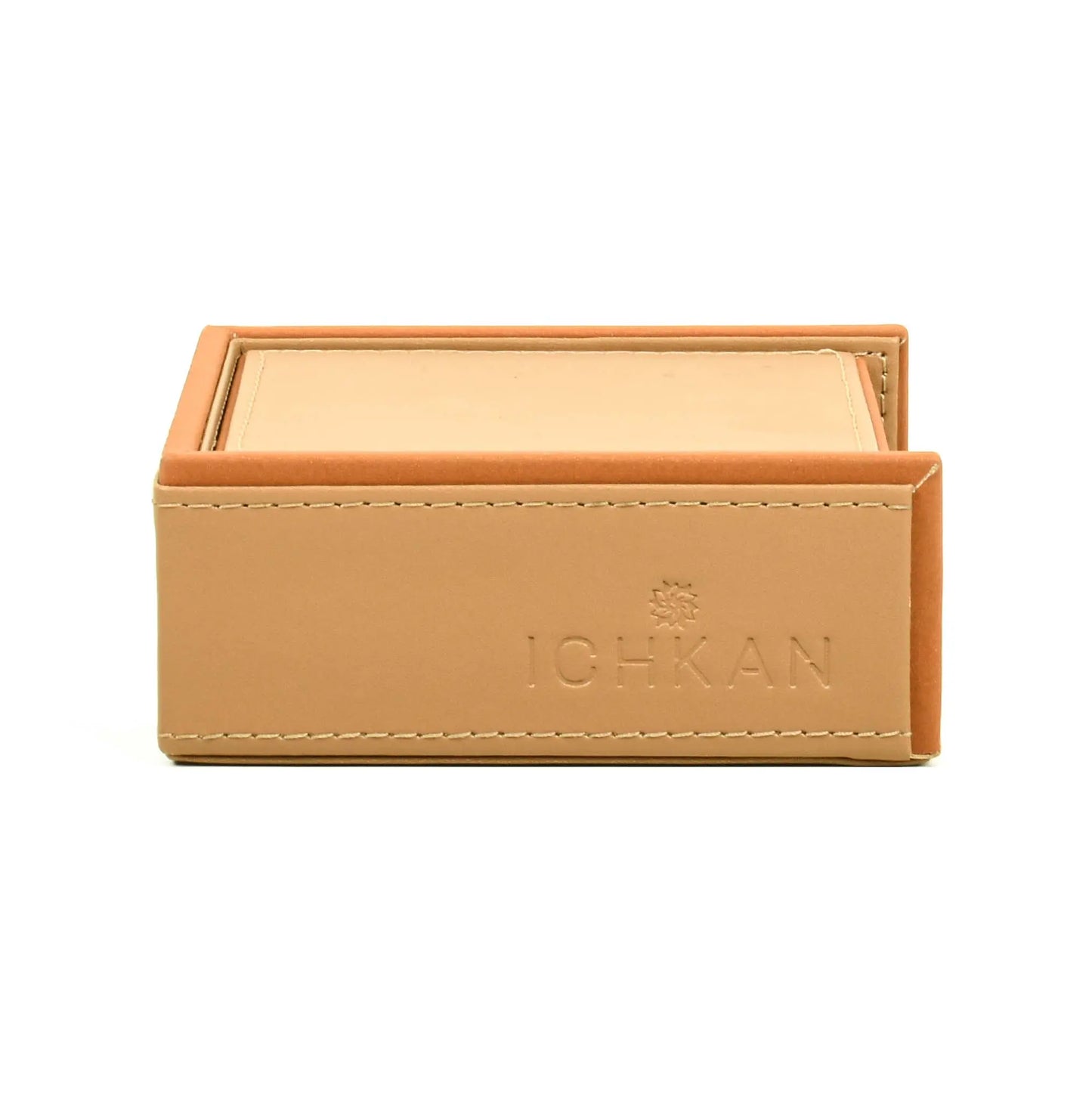 Leatherette Square Coasters Set of 6 I Camel | Axis ICHKAN