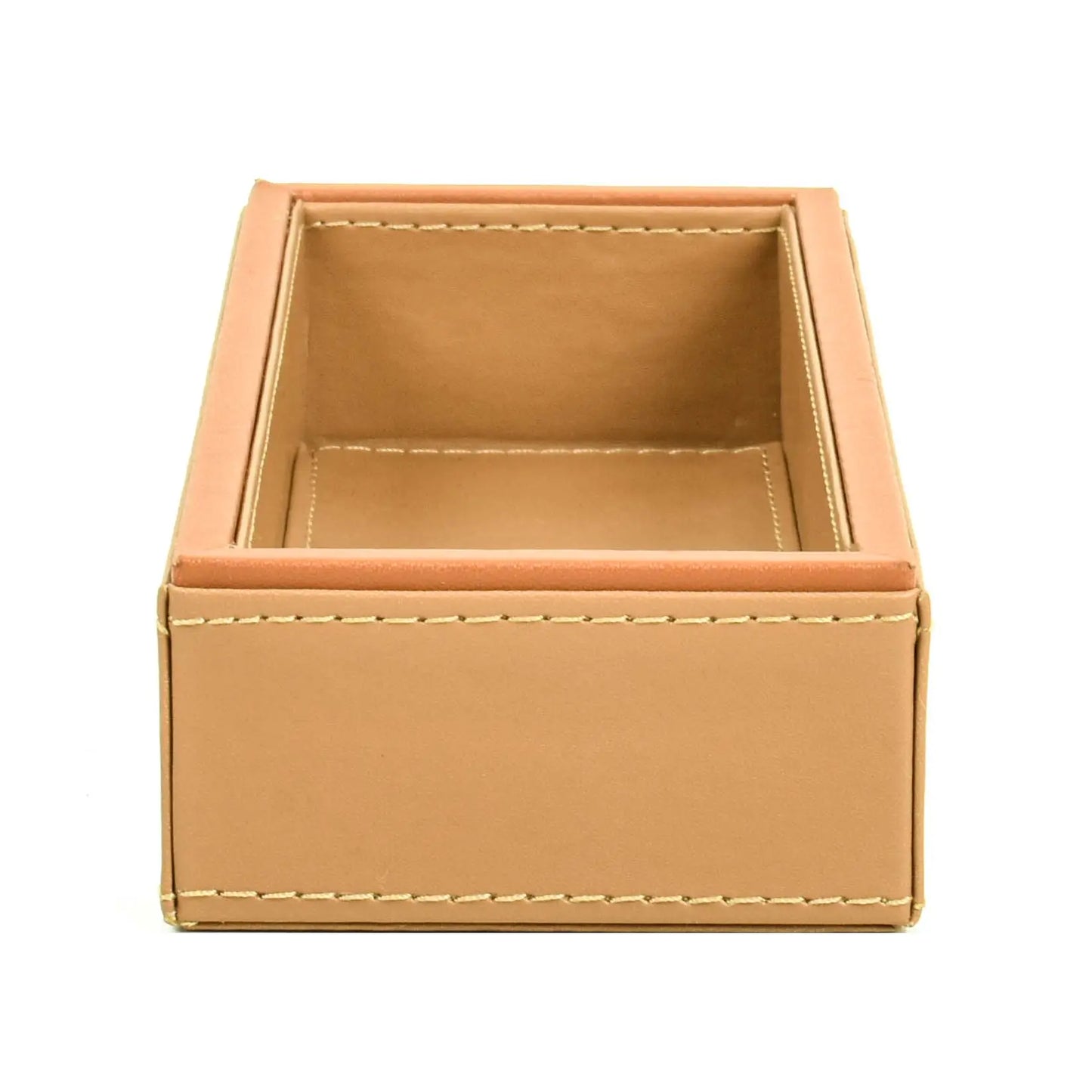 Leatherette Rectangle Long Cutlery Tray | Camel | Axis ICHKAN