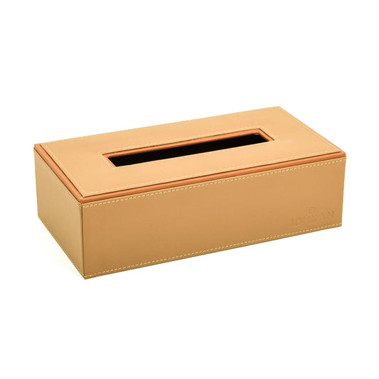 Leatherette Rectangle Tissue Box Holder | Camel | Axis ICHKAN