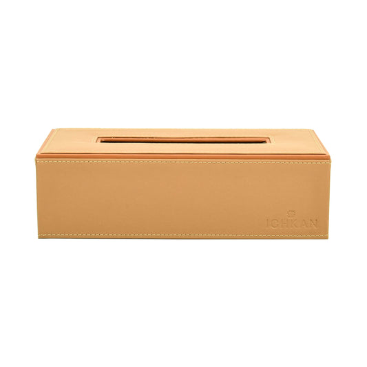 Leatherette Rectangle Tissue Box Holder | Camel | Axis ICHKAN