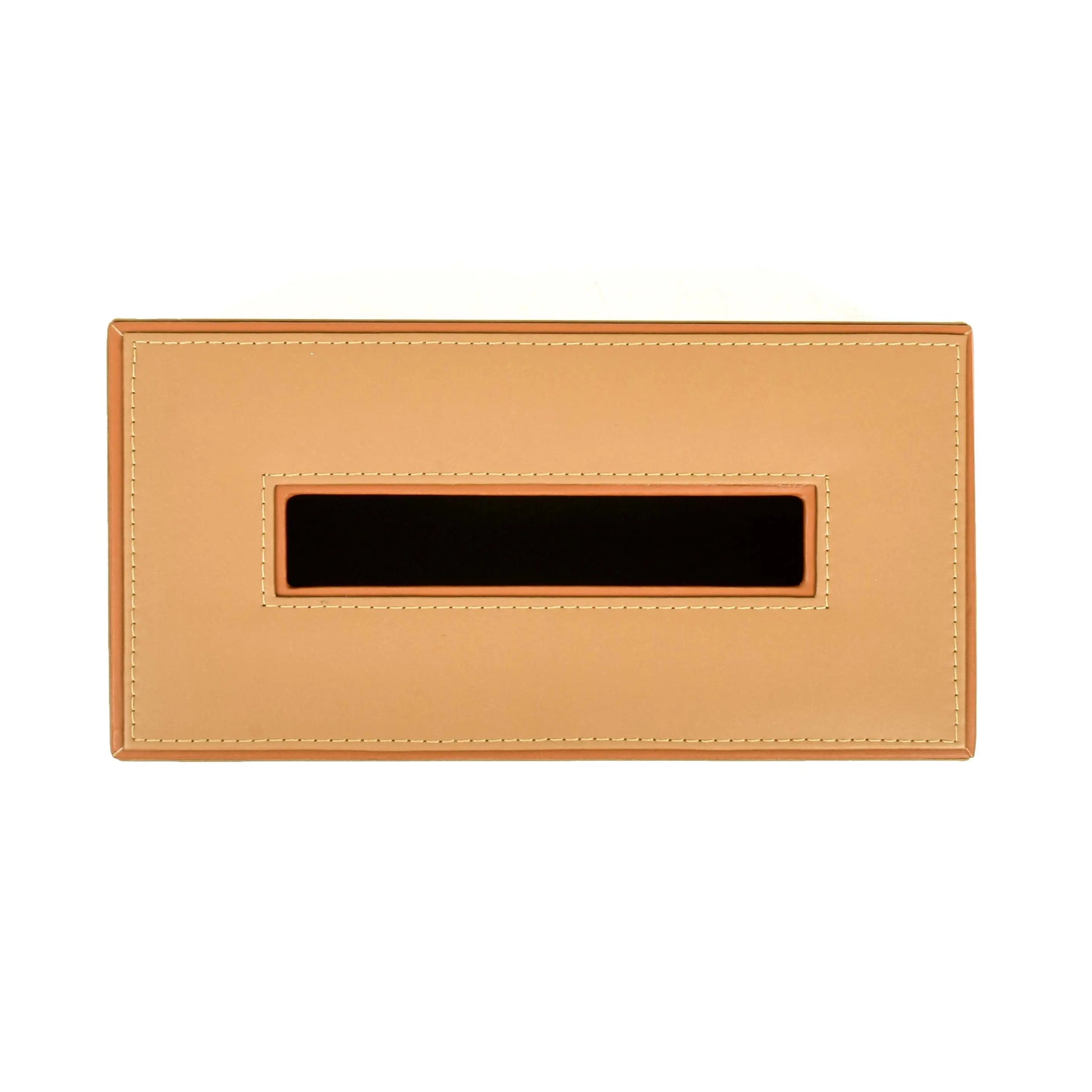 Leatherette Rectangle Tissue Box Holder | Camel | Axis ICHKAN