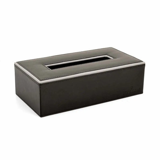 Leatherette Rectangle Tissue Box Holder | Black | Axis ICHKAN