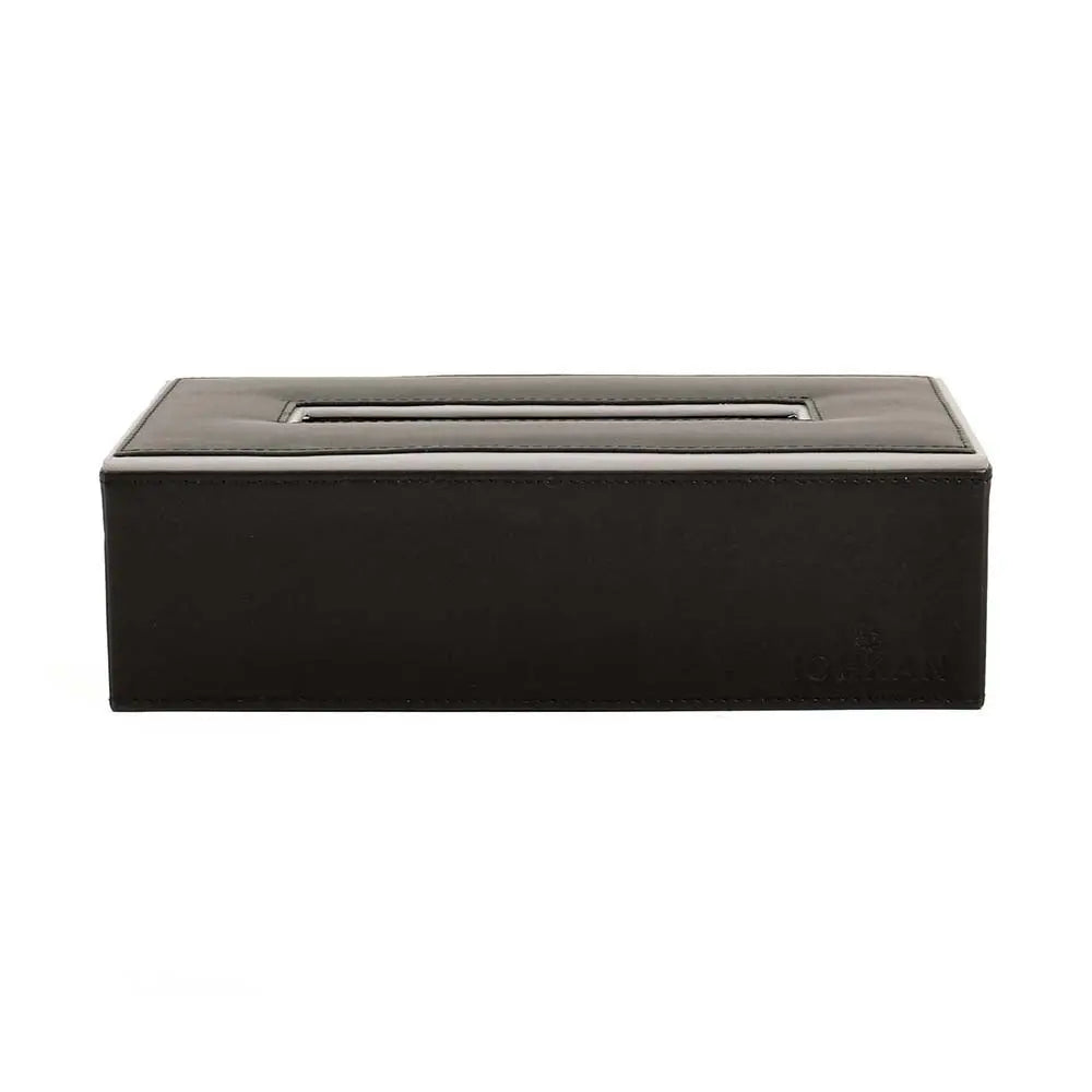 Leatherette Rectangle Tissue Box Holder | Black | Axis ICHKAN
