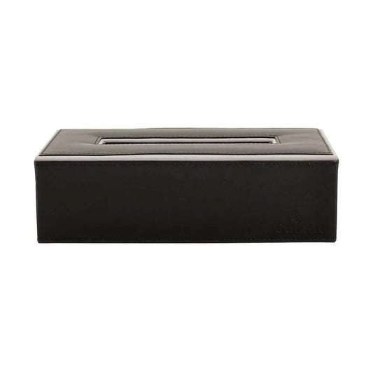 Leatherette Rectangle Tissue Box Holder | Black | Axis ICHKAN