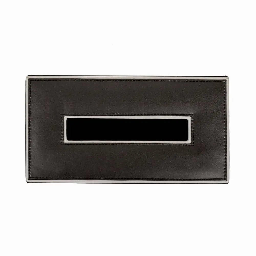 Leatherette Rectangle Tissue Box Holder | Black | Axis ICHKAN