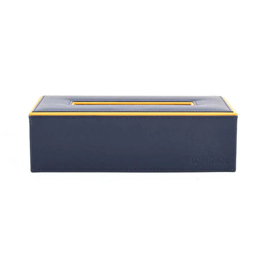 Leatherette Rectangle Tissue Box Holder | Blue | Axis ICHKAN