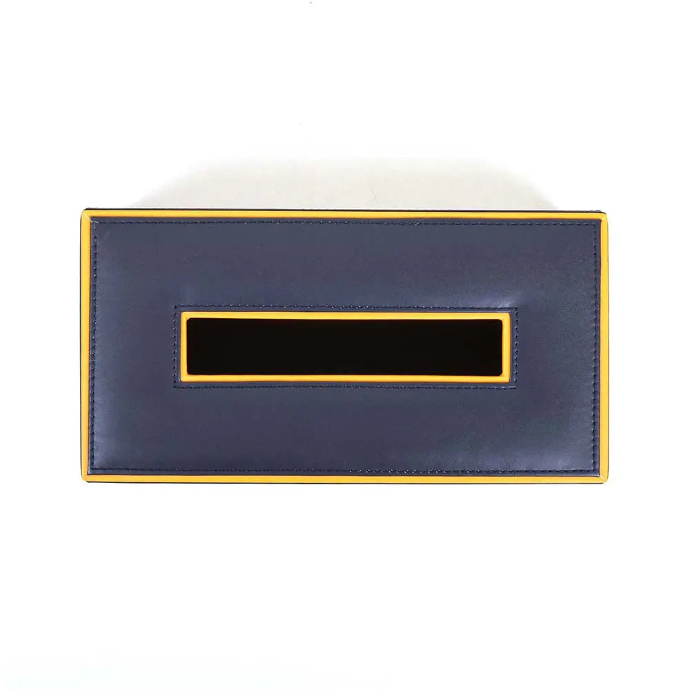 Leatherette Rectangle Tissue Box Holder | Blue | Axis ICHKAN