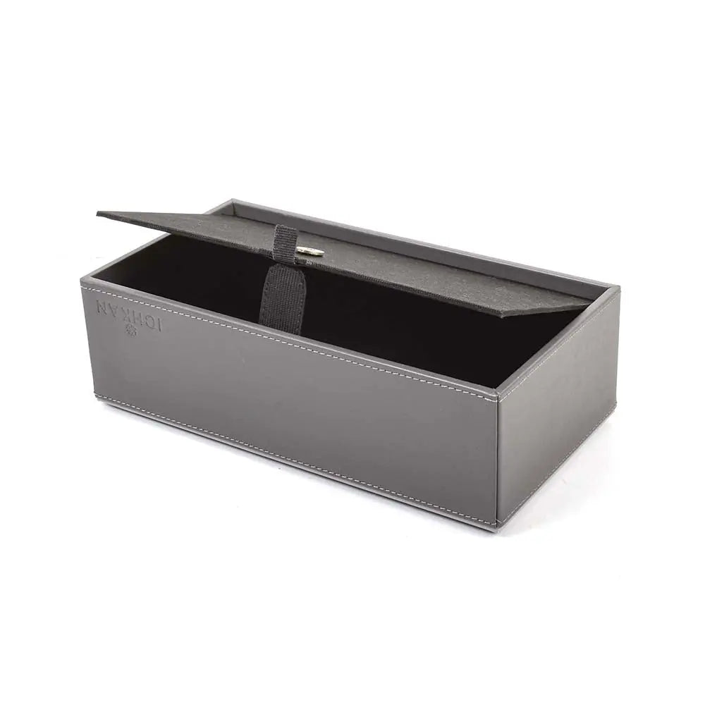 Leatherette Rectangle Tissue Box Holder | Grey | Axis ICHKAN