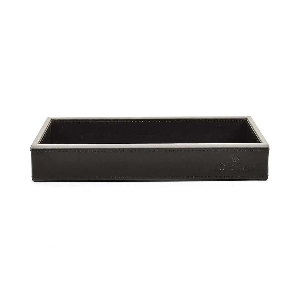 Leatherette Towel/Vanity Tray | Black | Axis ICHKAN