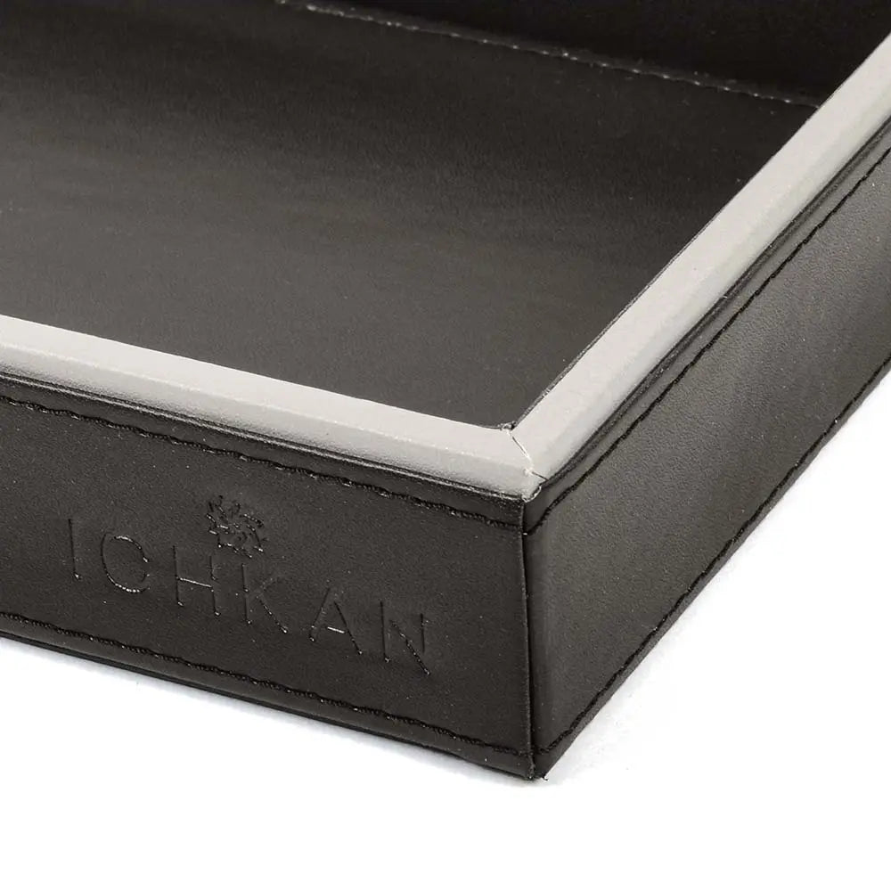 Leatherette Towel/Vanity Tray | Black | Axis ICHKAN