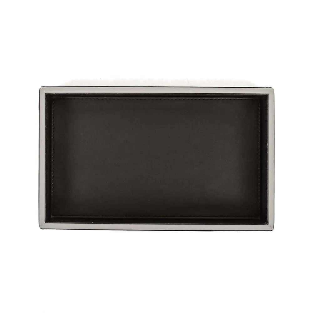 Leatherette Towel/Vanity Tray | Black | Axis ICHKAN