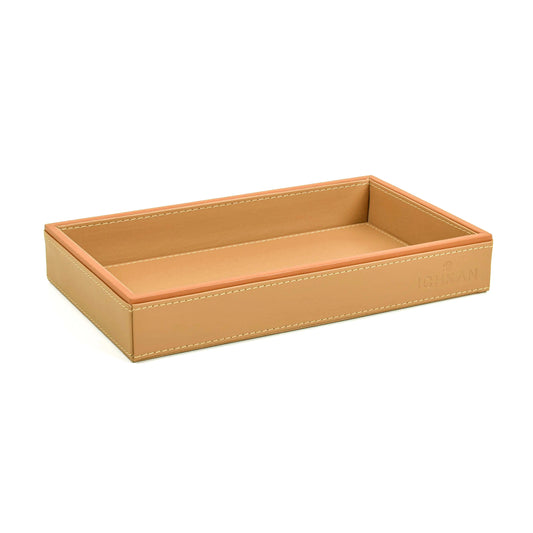 Leatherette Towel/Vanity Tray | Camel | Axis ICHKAN