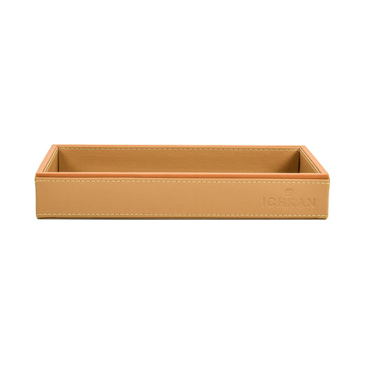 Leatherette Towel/Vanity Tray | Camel | Axis ICHKAN