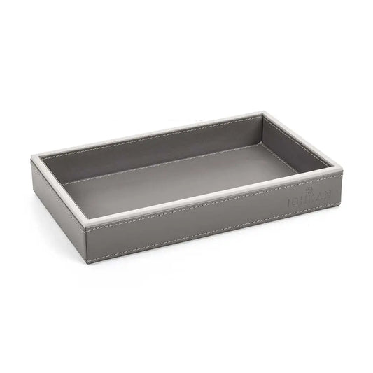 Leatherette Towel/Vanity Tray | Grey | Axis ICHKAN