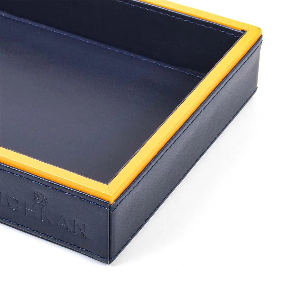 Leatherette Towel/Vanity Tray | Blue | Axis ICHKAN