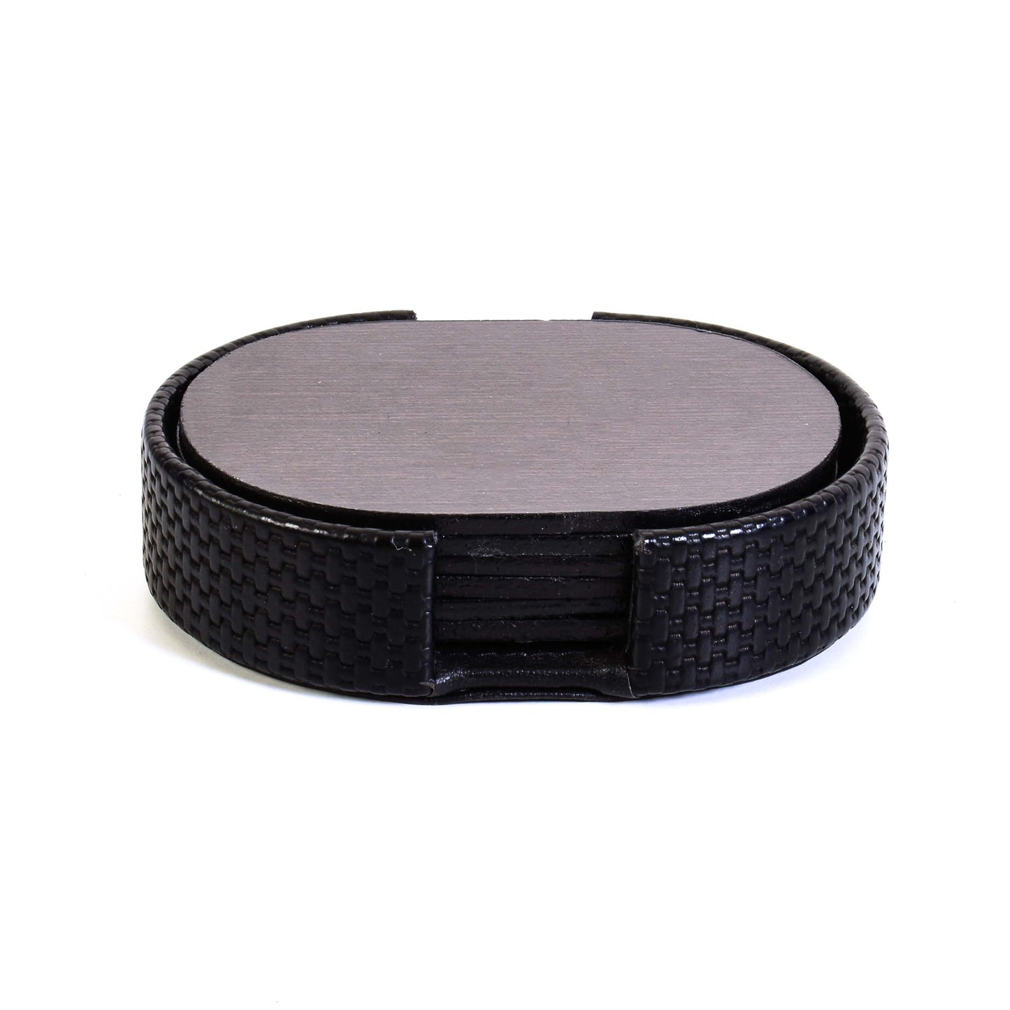 Leatherette Coasters Set of 6 | Black | Capsule Ichkan
