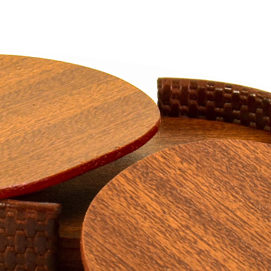 Leatherette Coasters Set of 6 | Brown | Capsule Ichkan