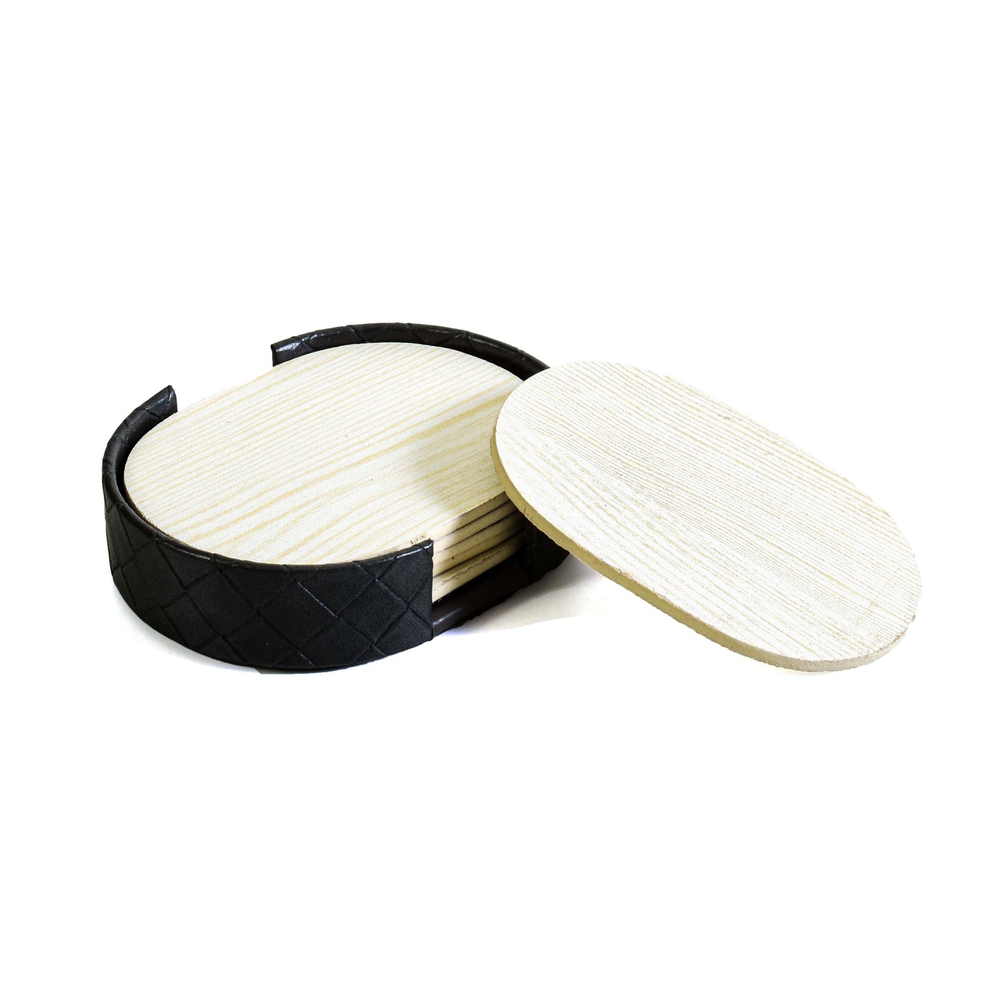 Leatherette Coasters Set of 6 | Grey | Capsule Ichkan