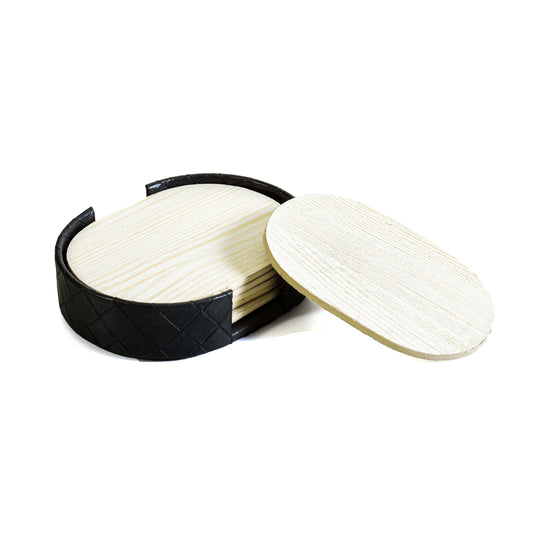 Leatherette Coasters Set of 6 | Grey | Capsule Ichkan