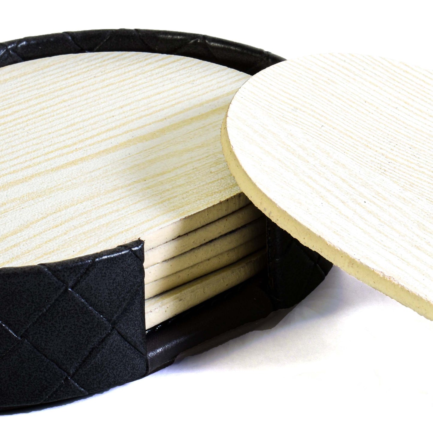 Leatherette Coasters Set of 6 | Grey | Capsule Ichkan